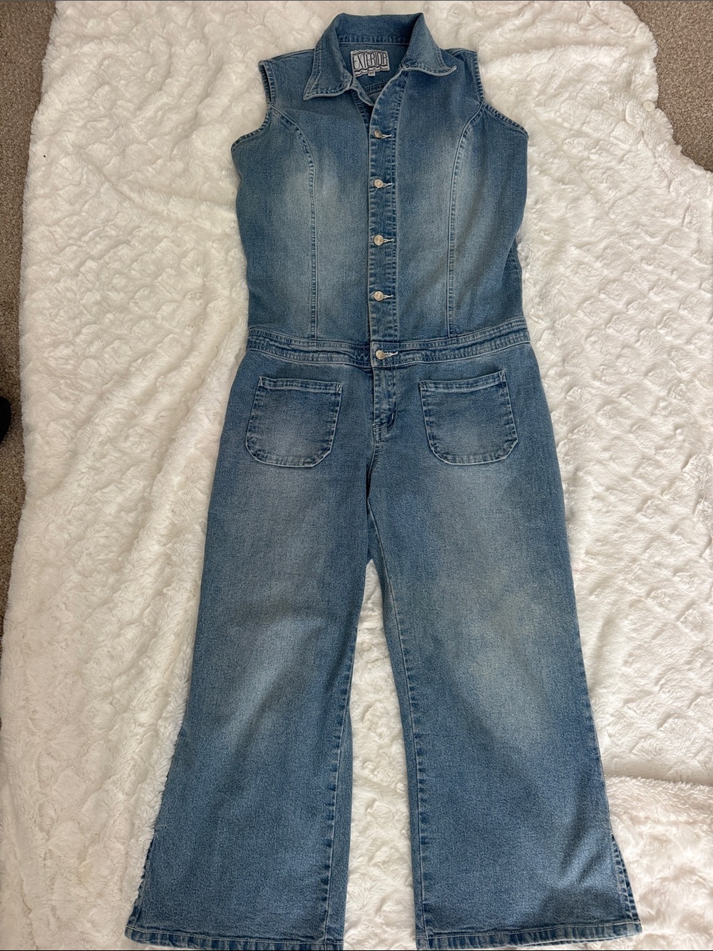 EXTERIOR Light Blue Denim Sleeveless Jumpsuit